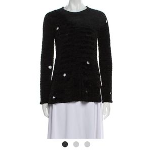 NWT Alexander Wang black soft pullover sweater with holes.